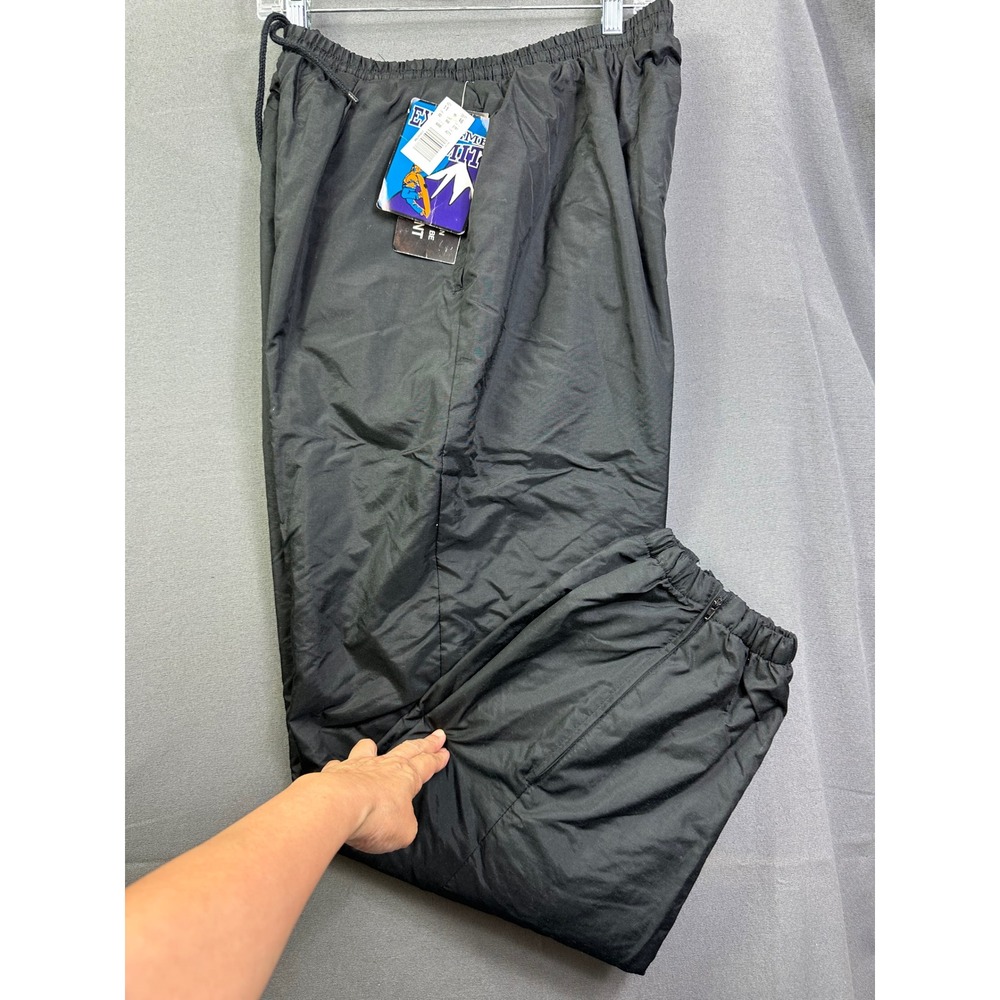 Extreme Limit Men's Black Snow Pants Jersey Lined Elastic Waist Zipper Cuffs NEW